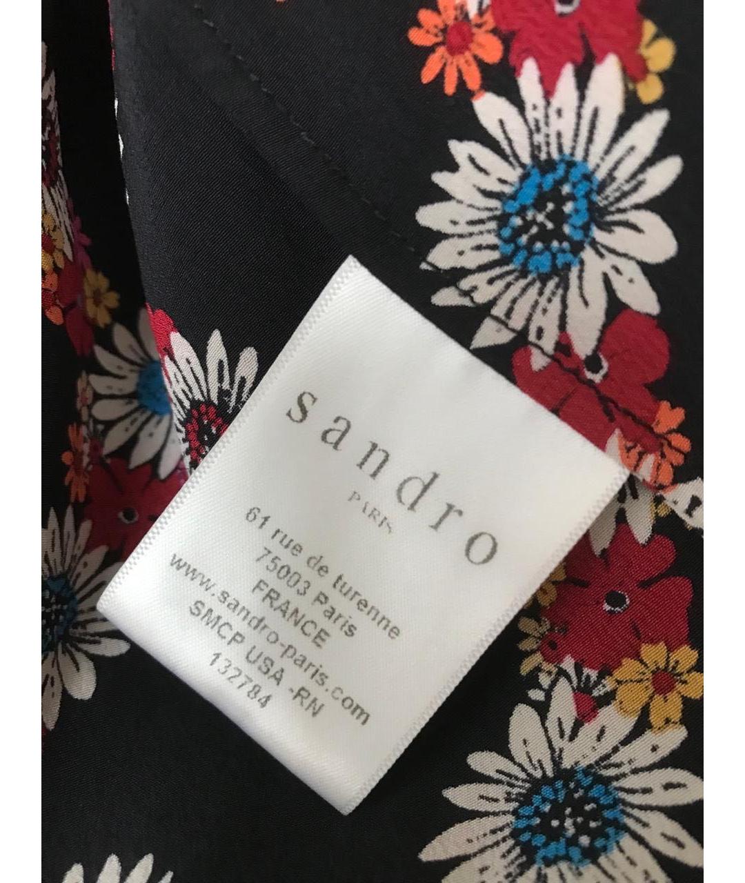 SANDRO Черная шелковая блузы, фото 4