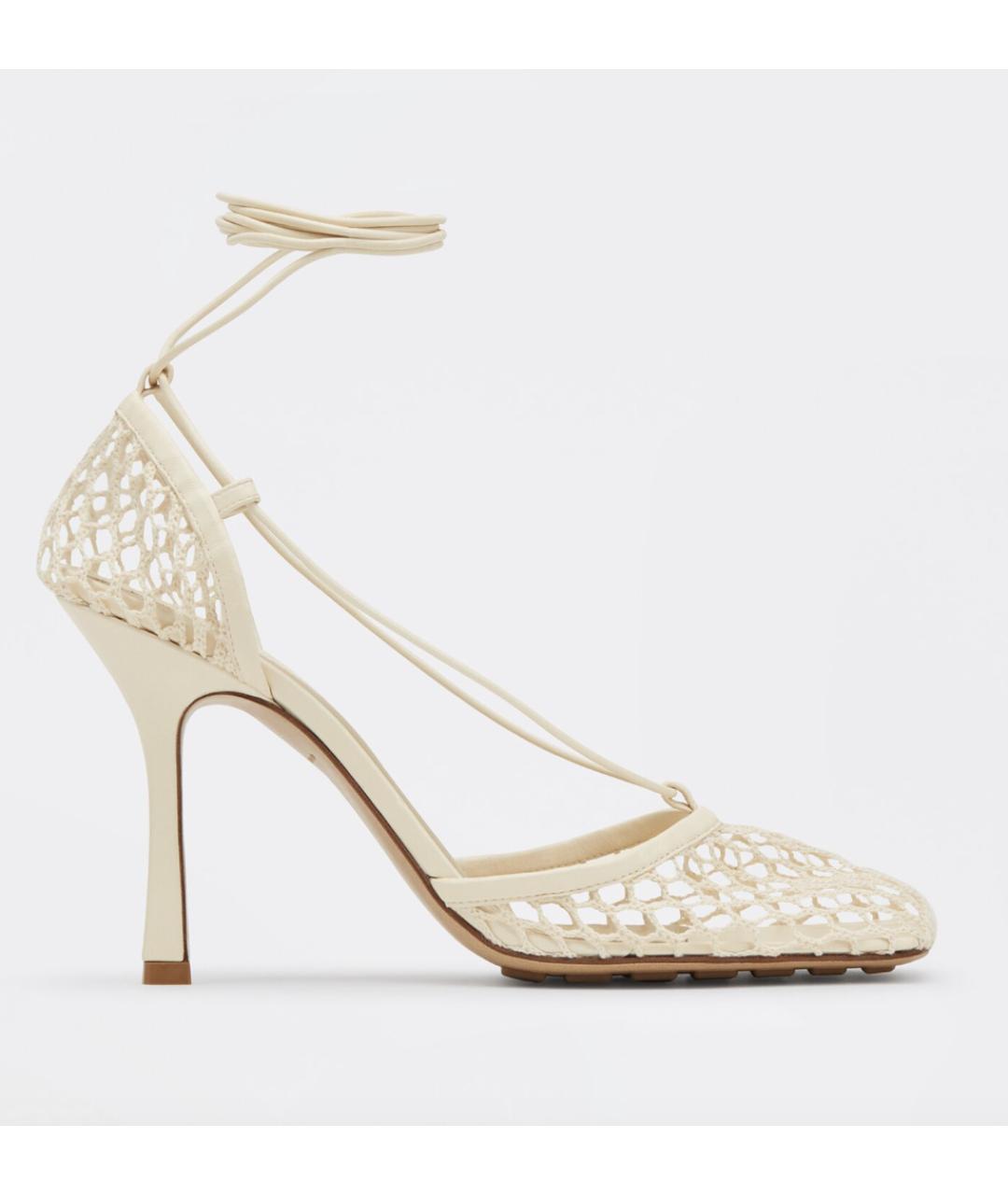 BOTTEGA VENETA Бежевые кожаные босоножки, фото 6