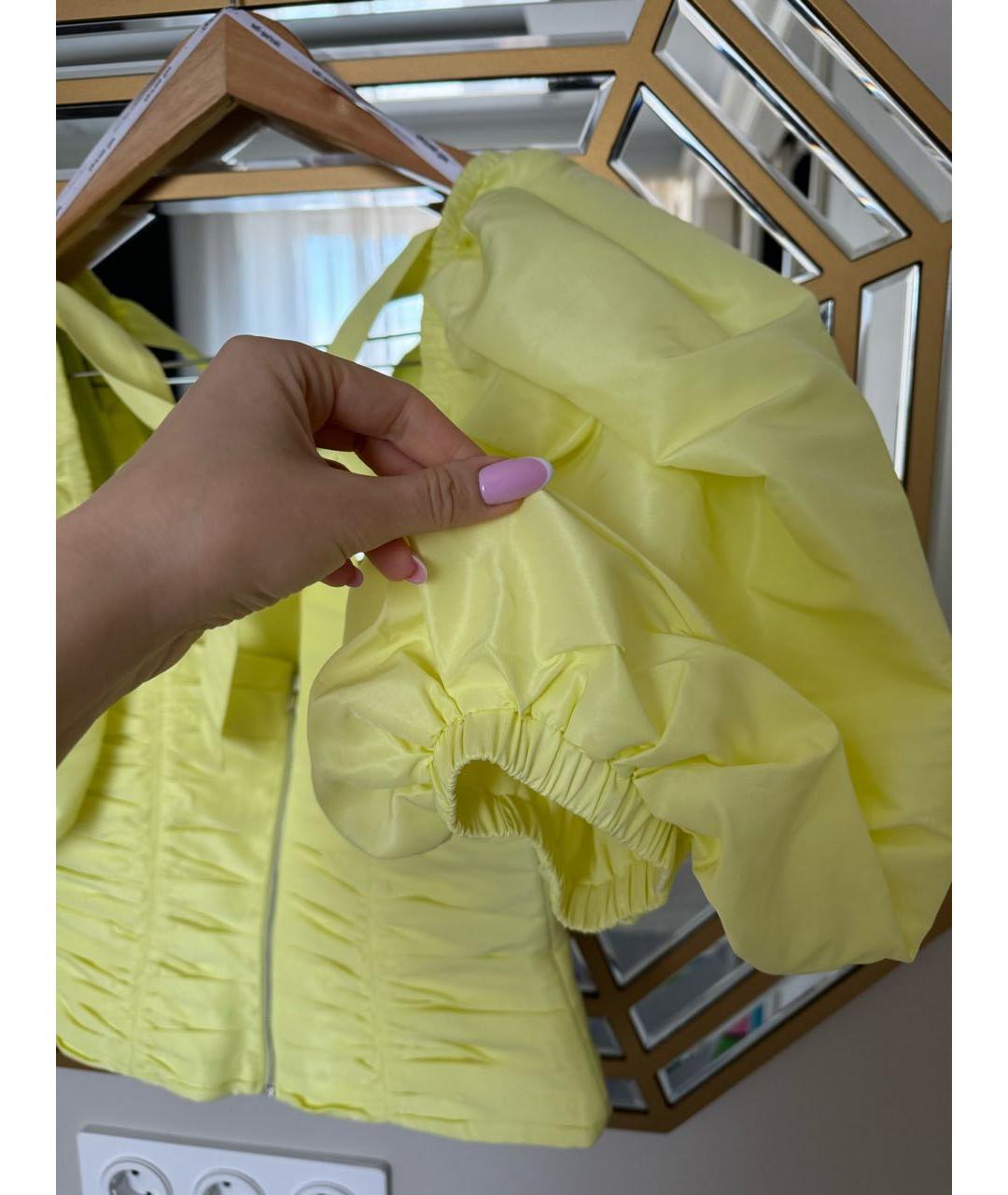 SELF-PORTRAIT Желтая синтетическая блузы, фото 3