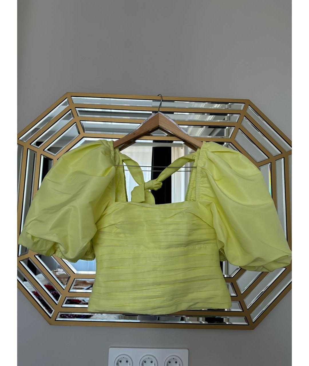 SELF-PORTRAIT Желтая синтетическая блузы, фото 6