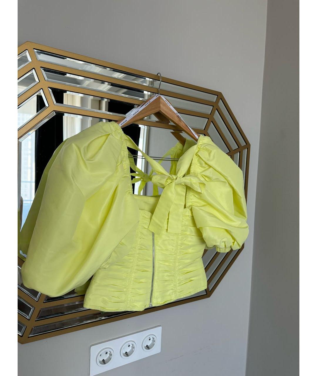 SELF-PORTRAIT Желтая синтетическая блузы, фото 2