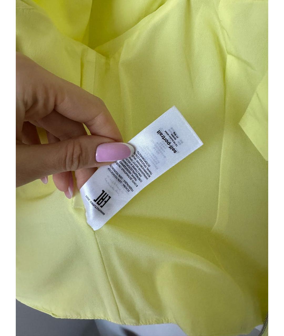 SELF-PORTRAIT Желтая синтетическая блузы, фото 5