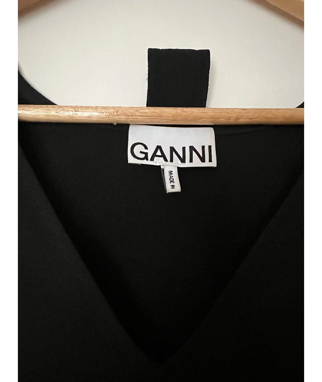 GANNI Черное полиэстеровое коктейльное платье, фото 3
