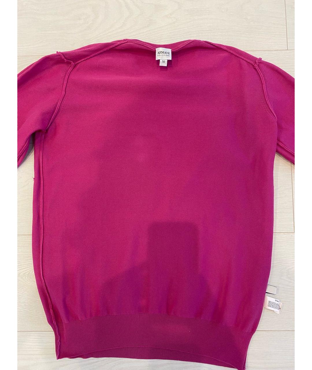 ARMANI COLLEZIONI Розовый хлопковый джемпер / свитер, фото 3