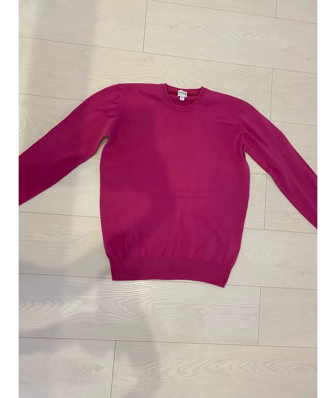 ARMANI COLLEZIONI Розовый хлопковый джемпер / свитер, фото 7