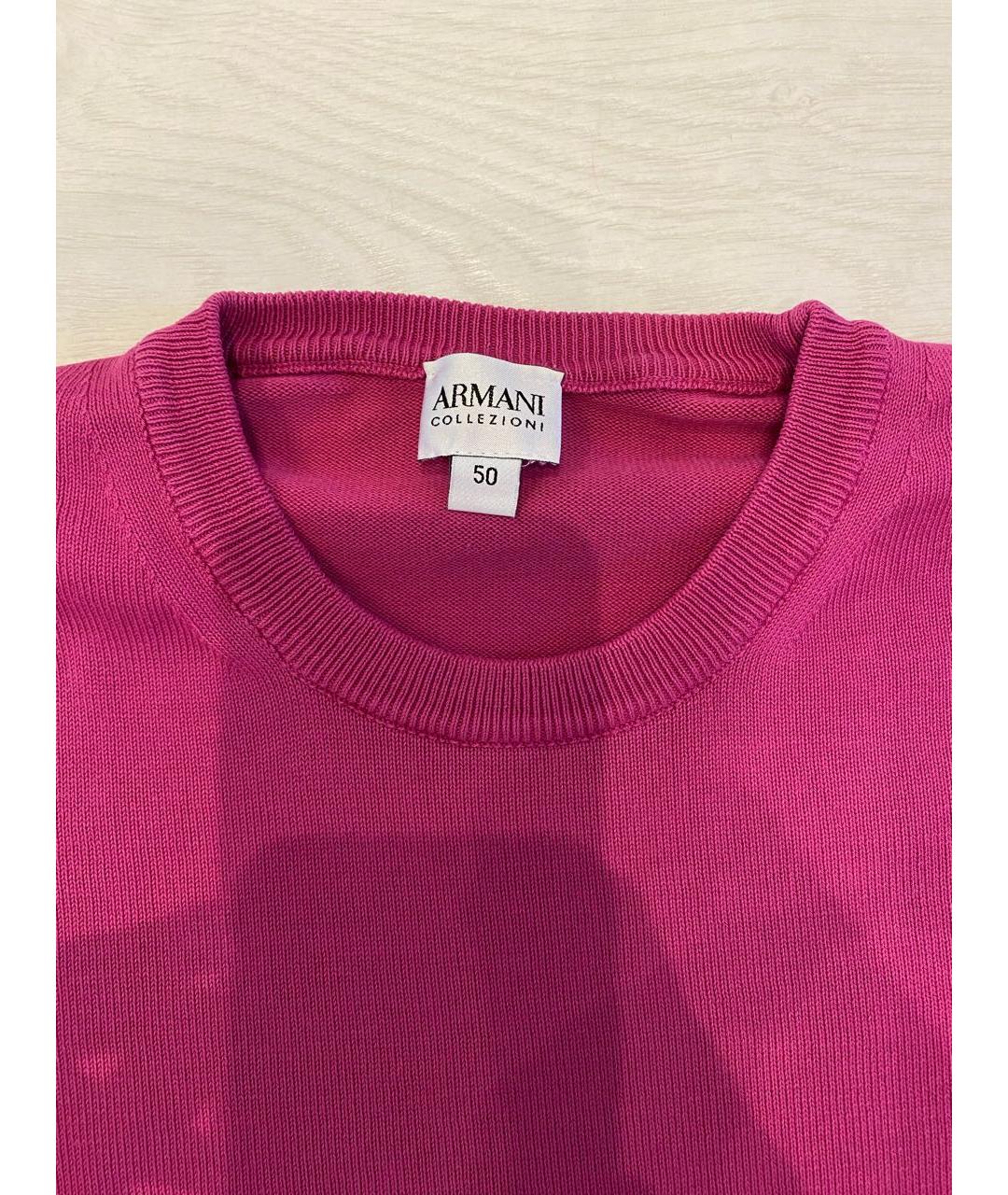 ARMANI COLLEZIONI Розовый хлопковый джемпер / свитер, фото 5