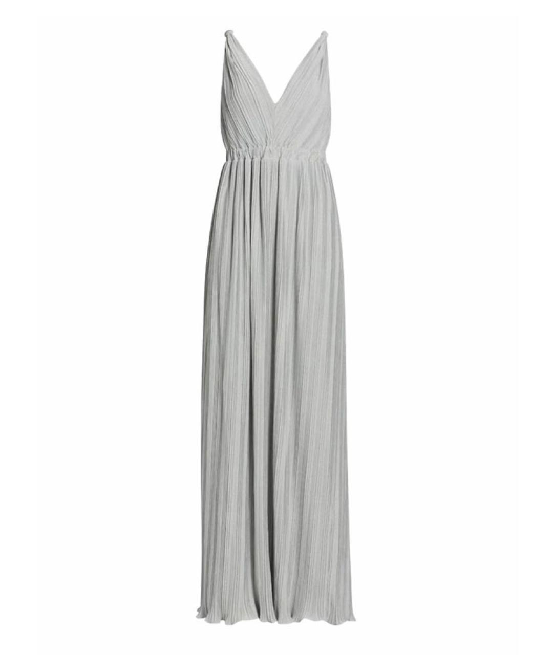 HALSTON HERITAGE Серебряное полиэстеровое вечернее платье, фото 1