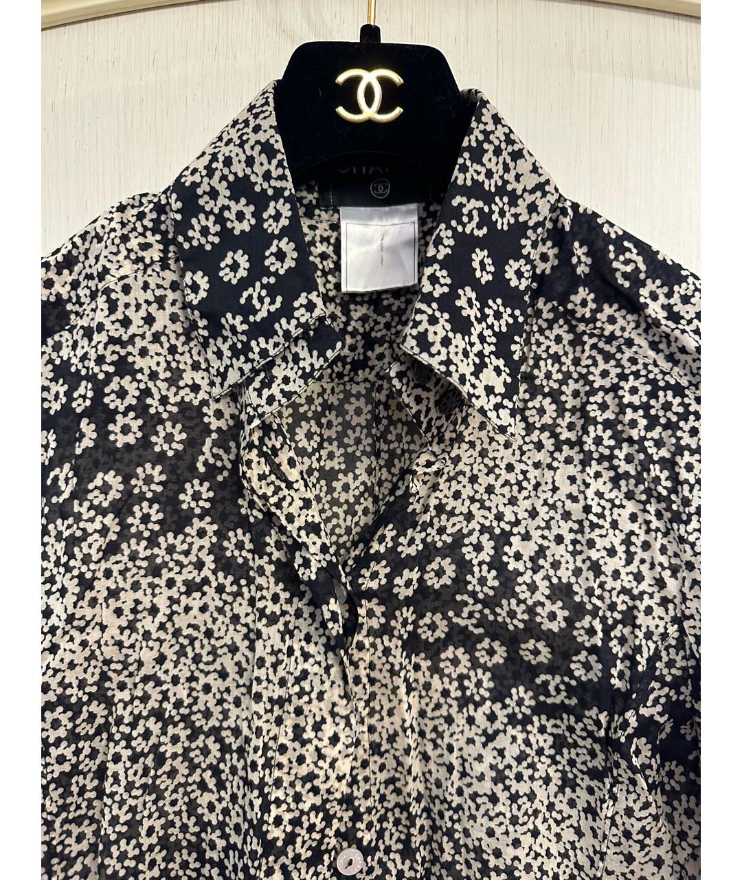 CHANEL PRE-OWNED Черная хлопковая блузы, фото 3