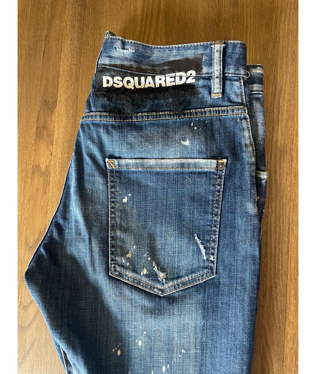 DSQUARED2 Темно-синие хлопковые джинсы скинни, фото 4