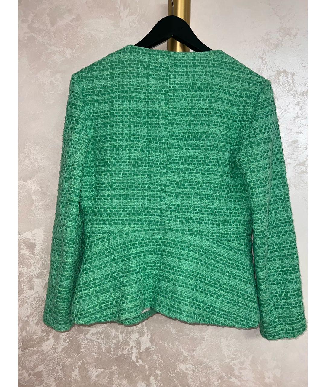 MAJE Зеленый твидовый жакет/пиджак, фото 2