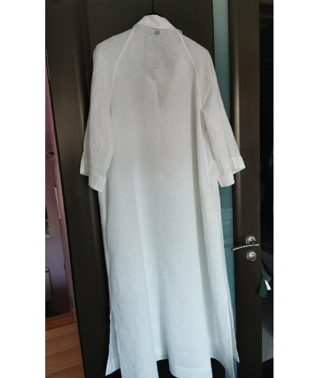 PANICALE Белое льняное повседневное платье, фото 2