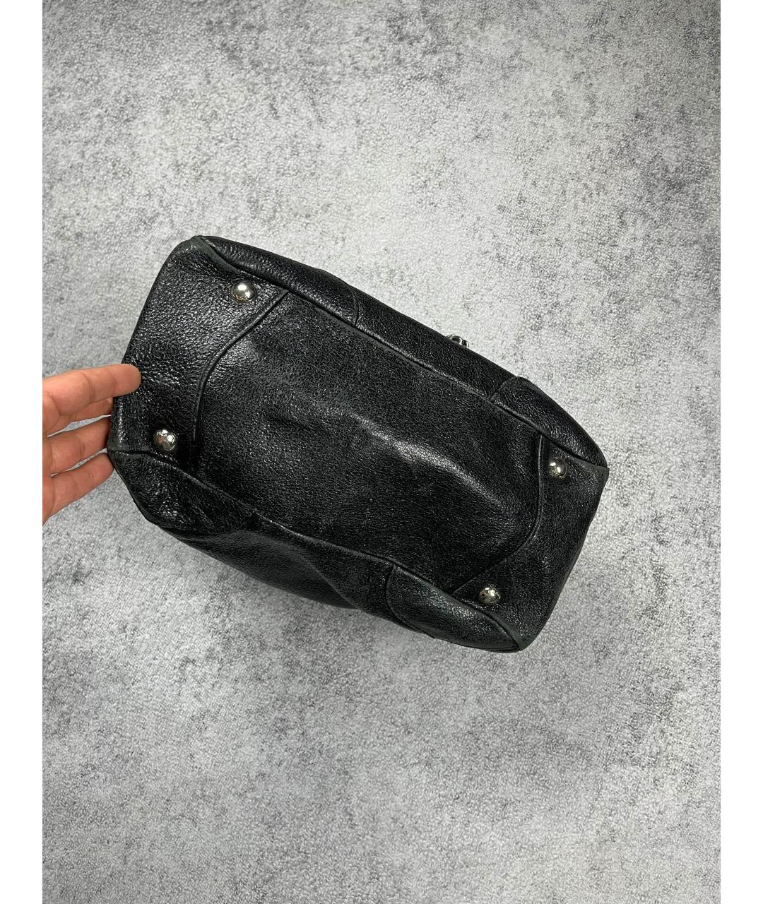 PRADA Черная кожаная сумка с короткими ручками, фото 8