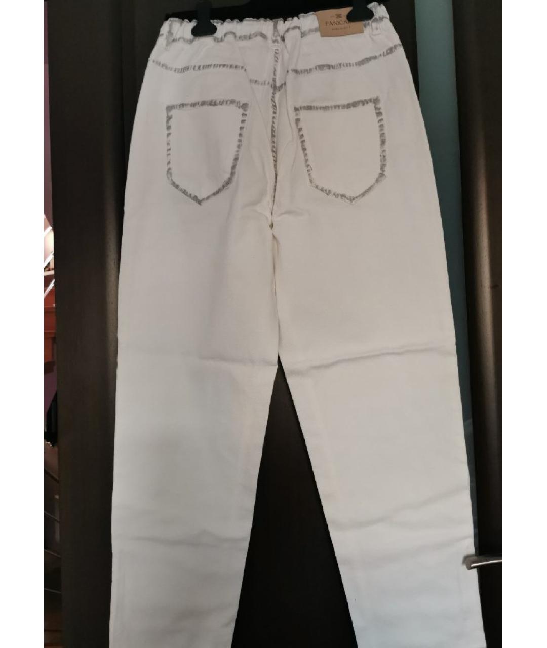 PANICALE Белые хлопко-эластановые прямые джинсы, фото 2