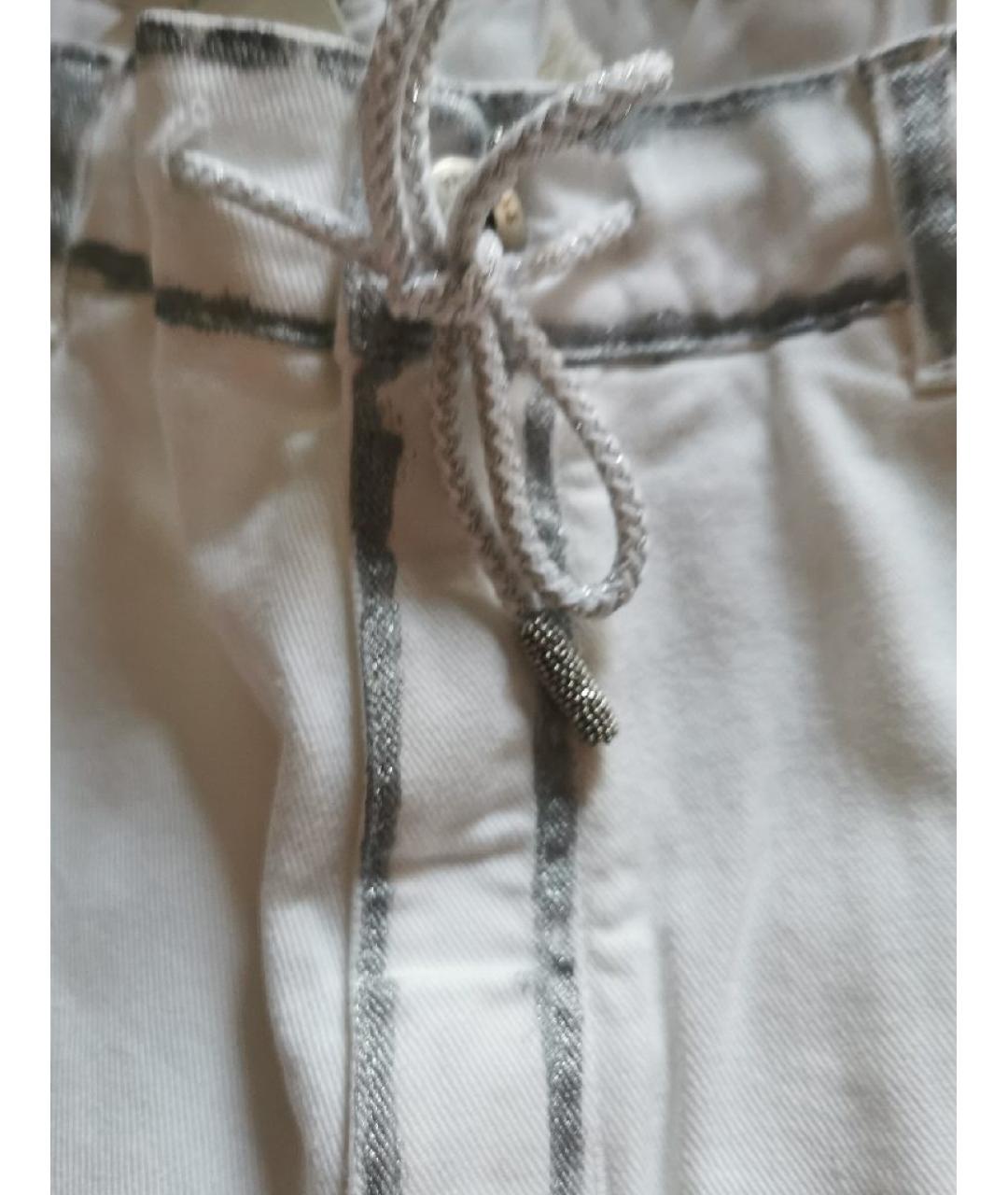 PANICALE Белые хлопко-эластановые прямые джинсы, фото 6