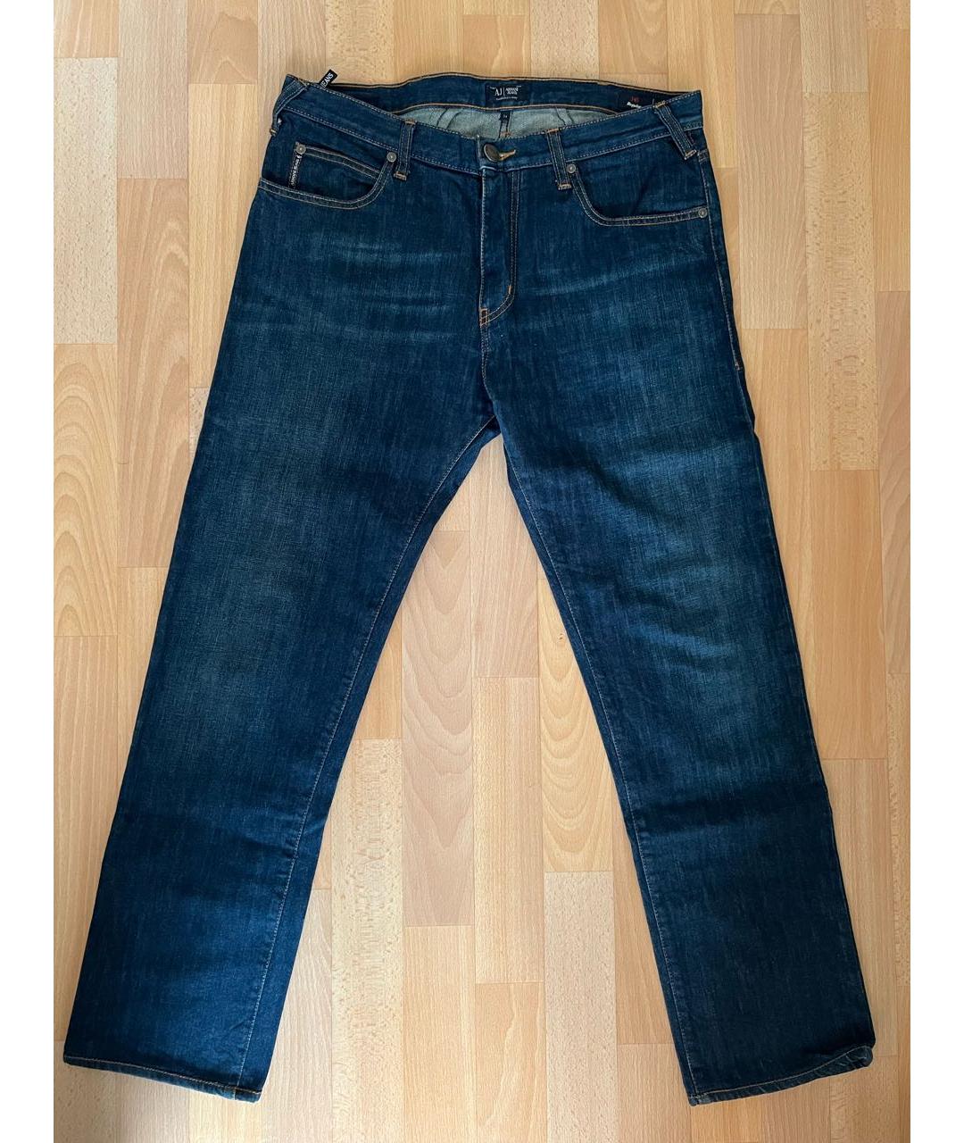 ARMANI JEANS Темно-синие хлопковые прямые джинсы, фото 6