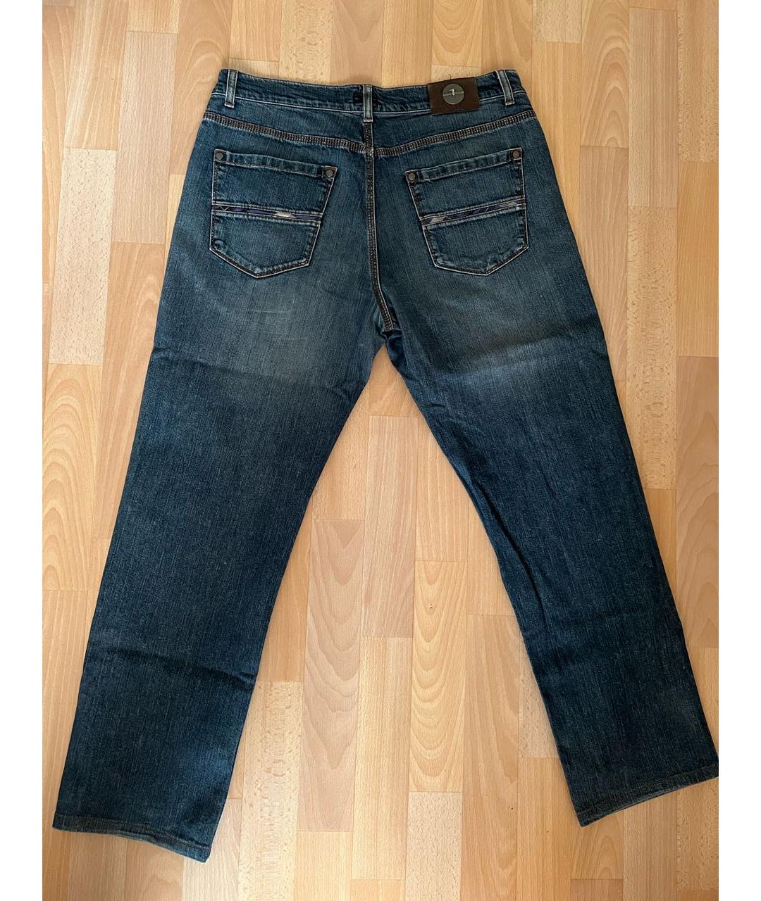 TRUSSARDI JEANS Темно-синие хлопковые прямые джинсы, фото 2
