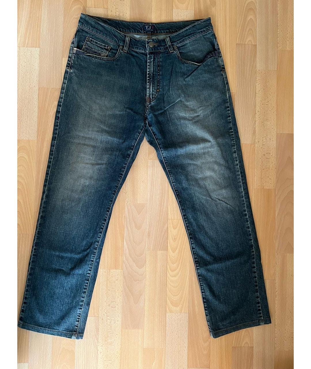 TRUSSARDI JEANS Темно-синие хлопковые прямые джинсы, фото 6