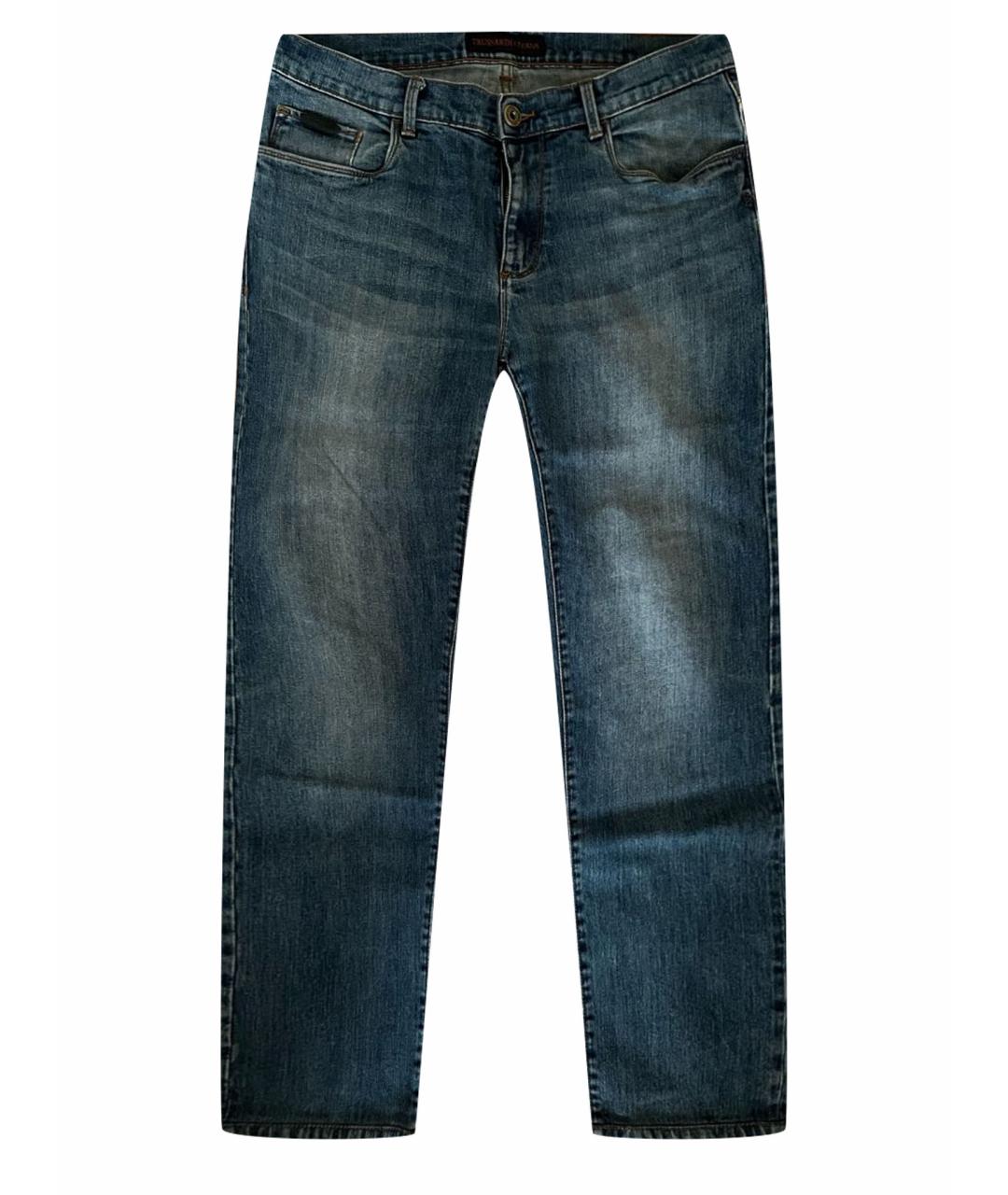 TRUSSARDI JEANS Синие хлопковые прямые джинсы, фото 1