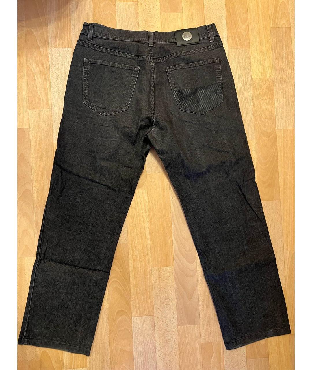 TRUSSARDI JEANS Антрацитовые хлопковые прямые джинсы, фото 2