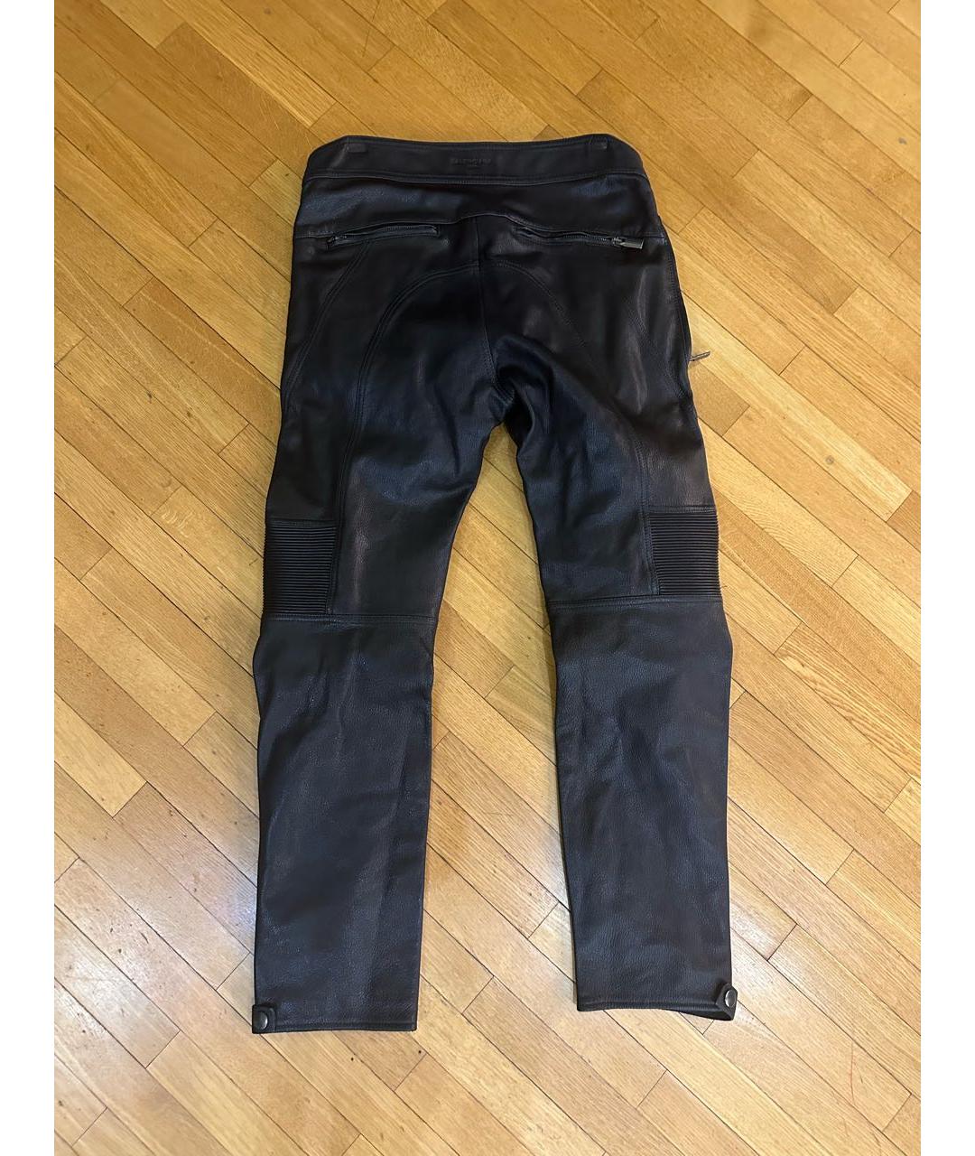 BALENCIAGA Черные кожаные повседневные брюки, фото 2