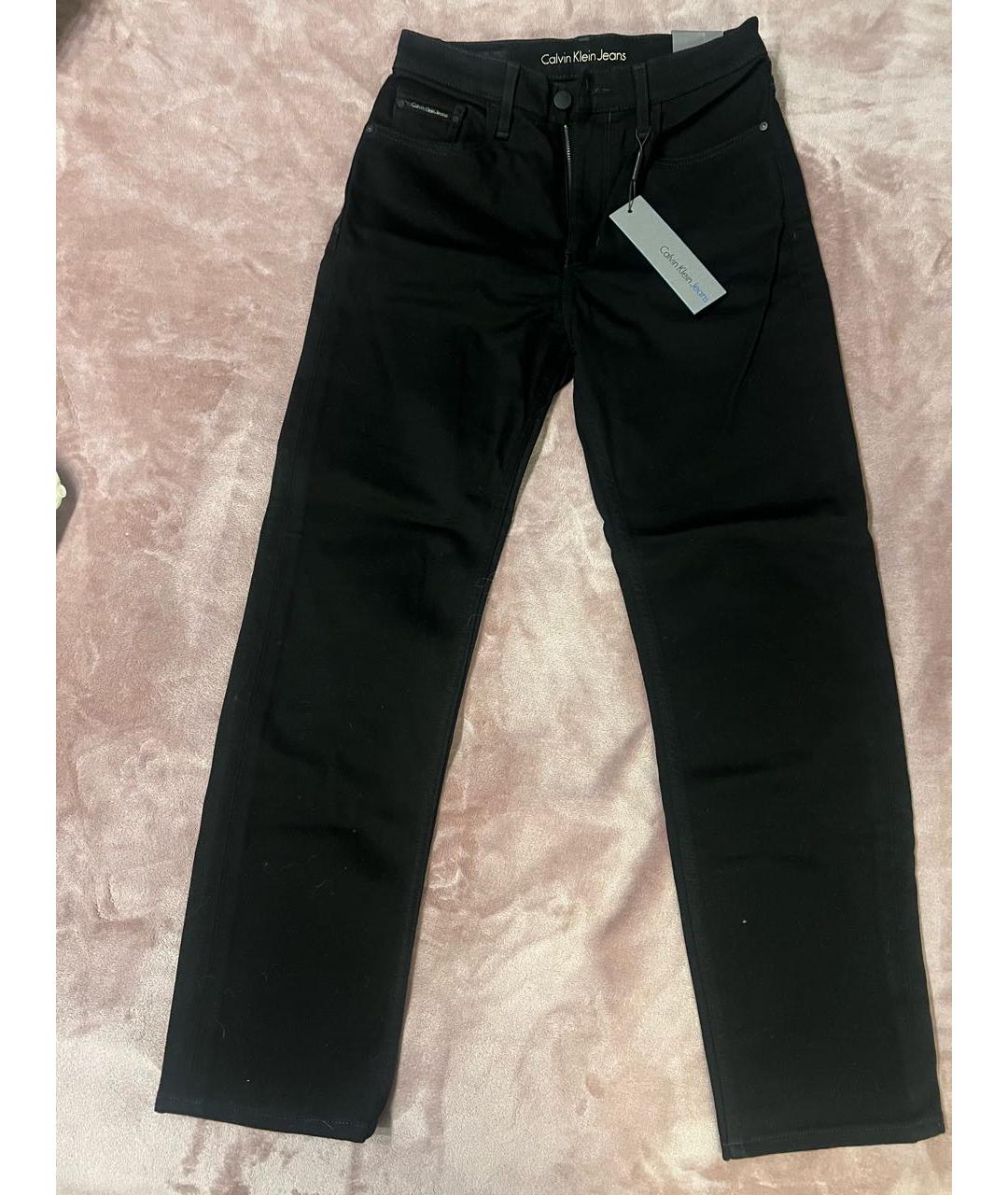 CALVIN KLEIN JEANS Черные хлопковые прямые джинсы, фото 4