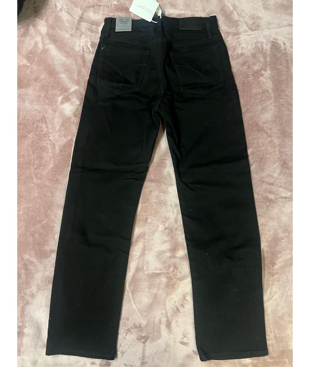 CALVIN KLEIN JEANS Черные хлопковые прямые джинсы, фото 2