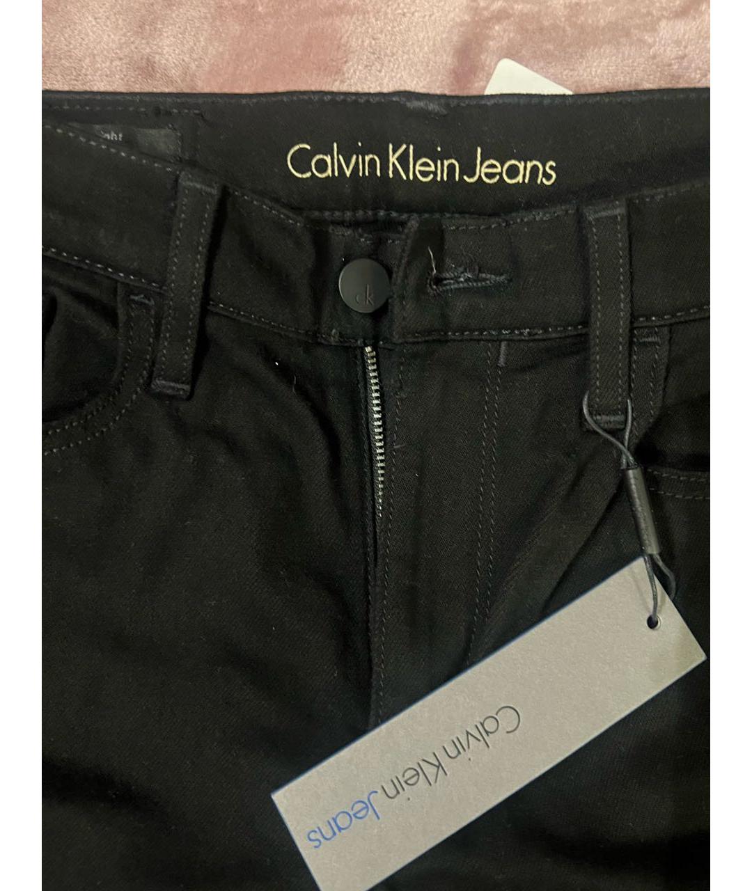 CALVIN KLEIN JEANS Черные хлопковые прямые джинсы, фото 3