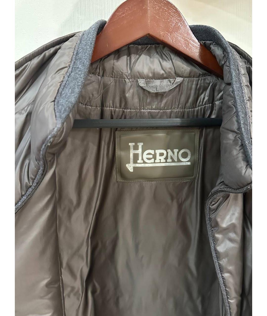 HERNO Серая полиэстеровая куртка, фото 3