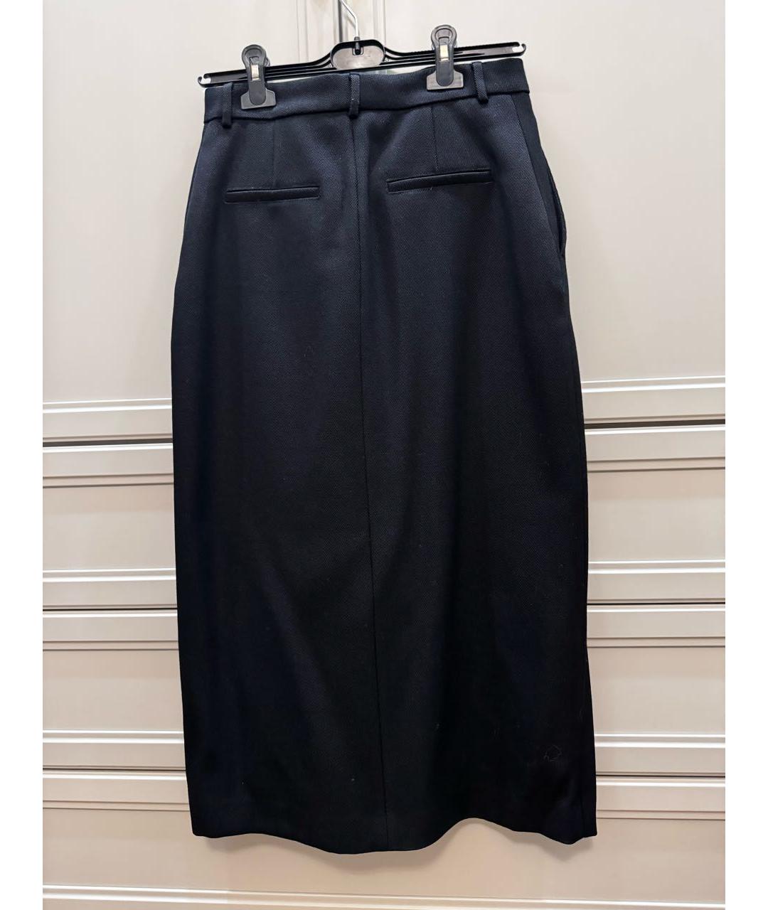 AMI Черная шерстяная юбка миди, фото 2