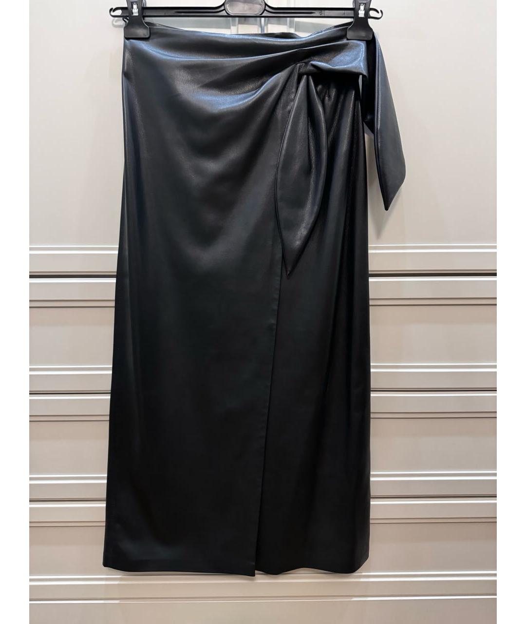 NANUSHKA Черная синтетическая юбка миди, фото 5