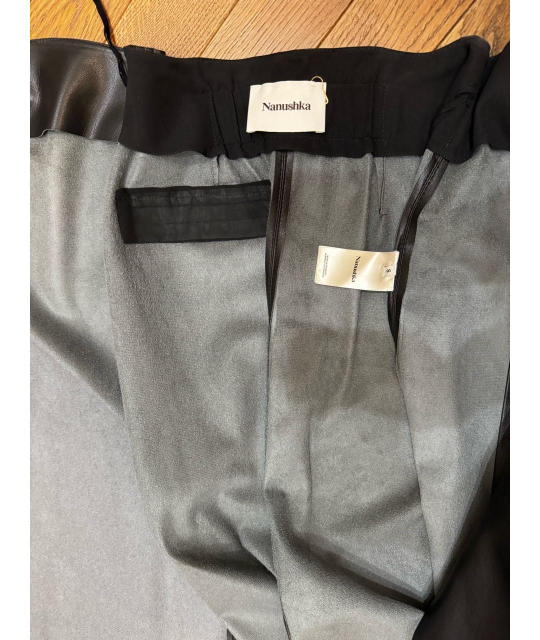 NANUSHKA Черная синтетическая юбка миди, фото 3