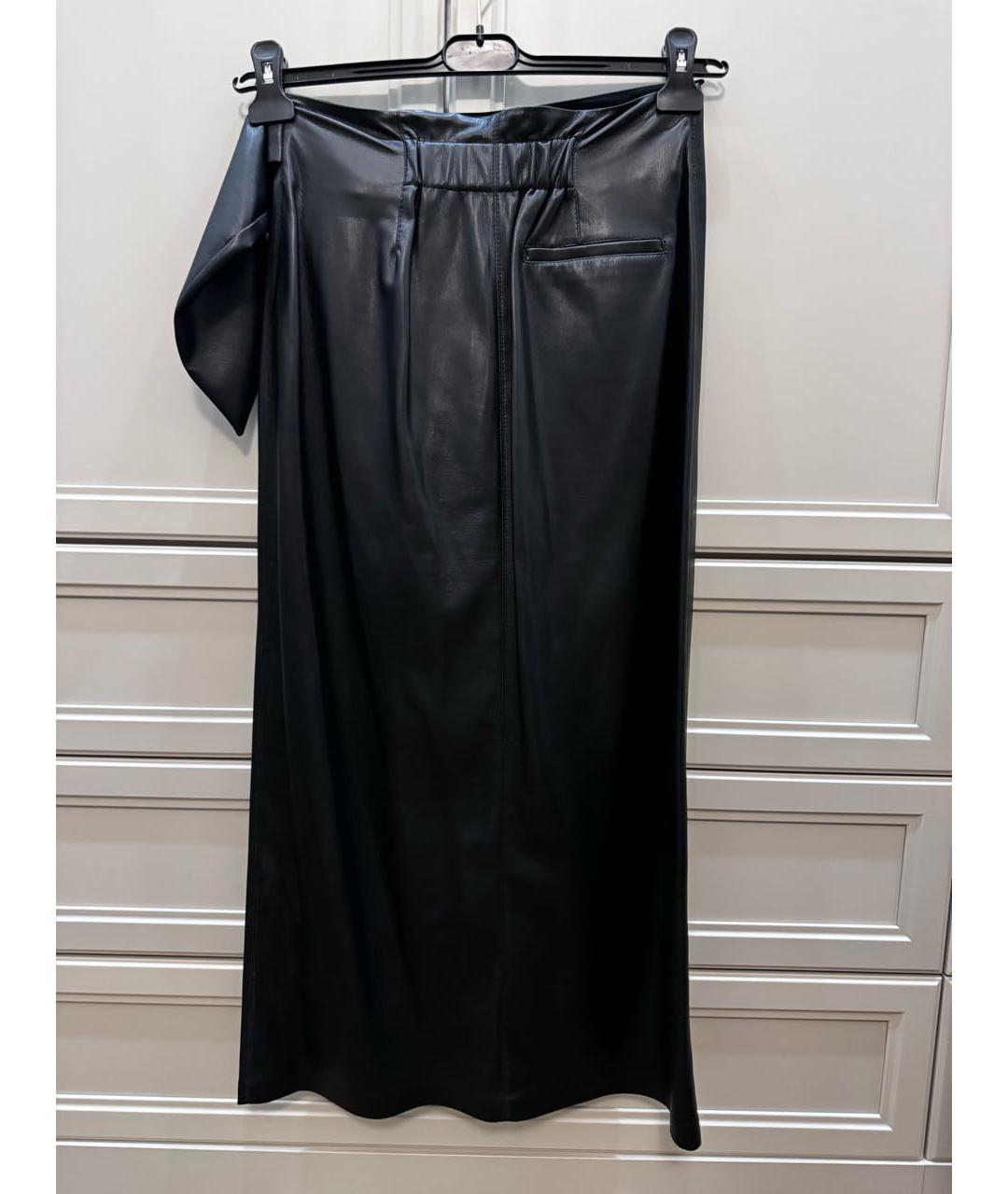 NANUSHKA Черная синтетическая юбка миди, фото 2