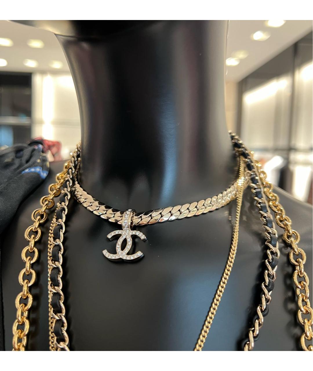 CHANEL PRE-OWNED Золотой металлический чокер, фото 3