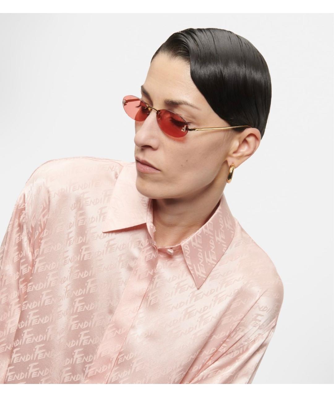 FENDI Розовые солнцезащитные очки, фото 6