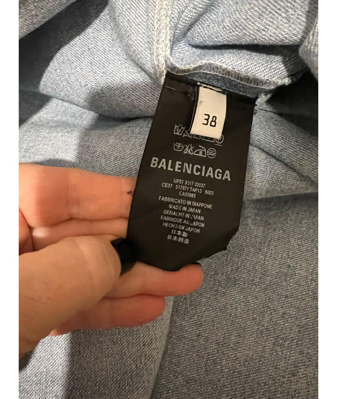 BALENCIAGA Голубая деним рубашка, фото 4