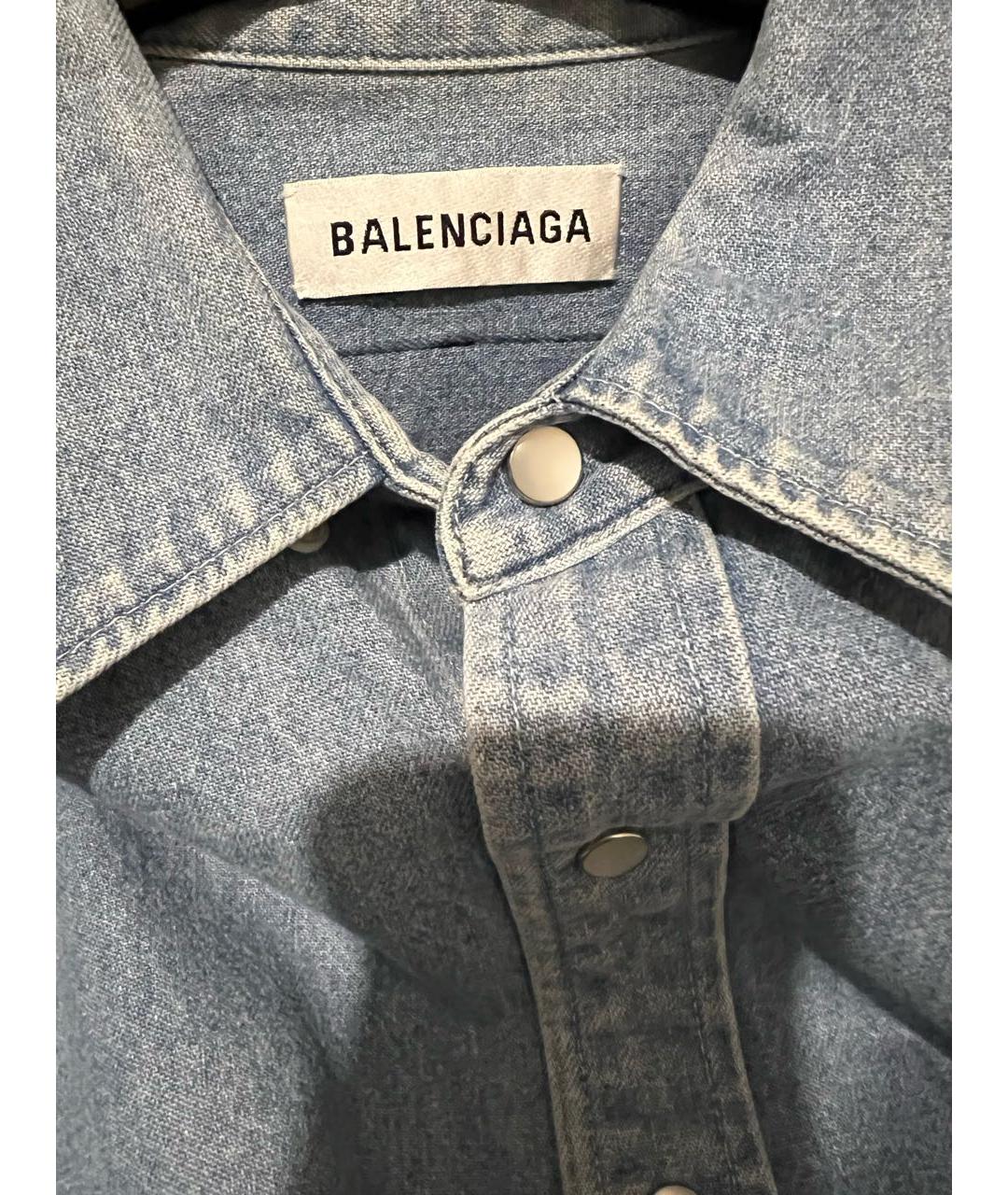 BALENCIAGA Голубая деним рубашка, фото 3