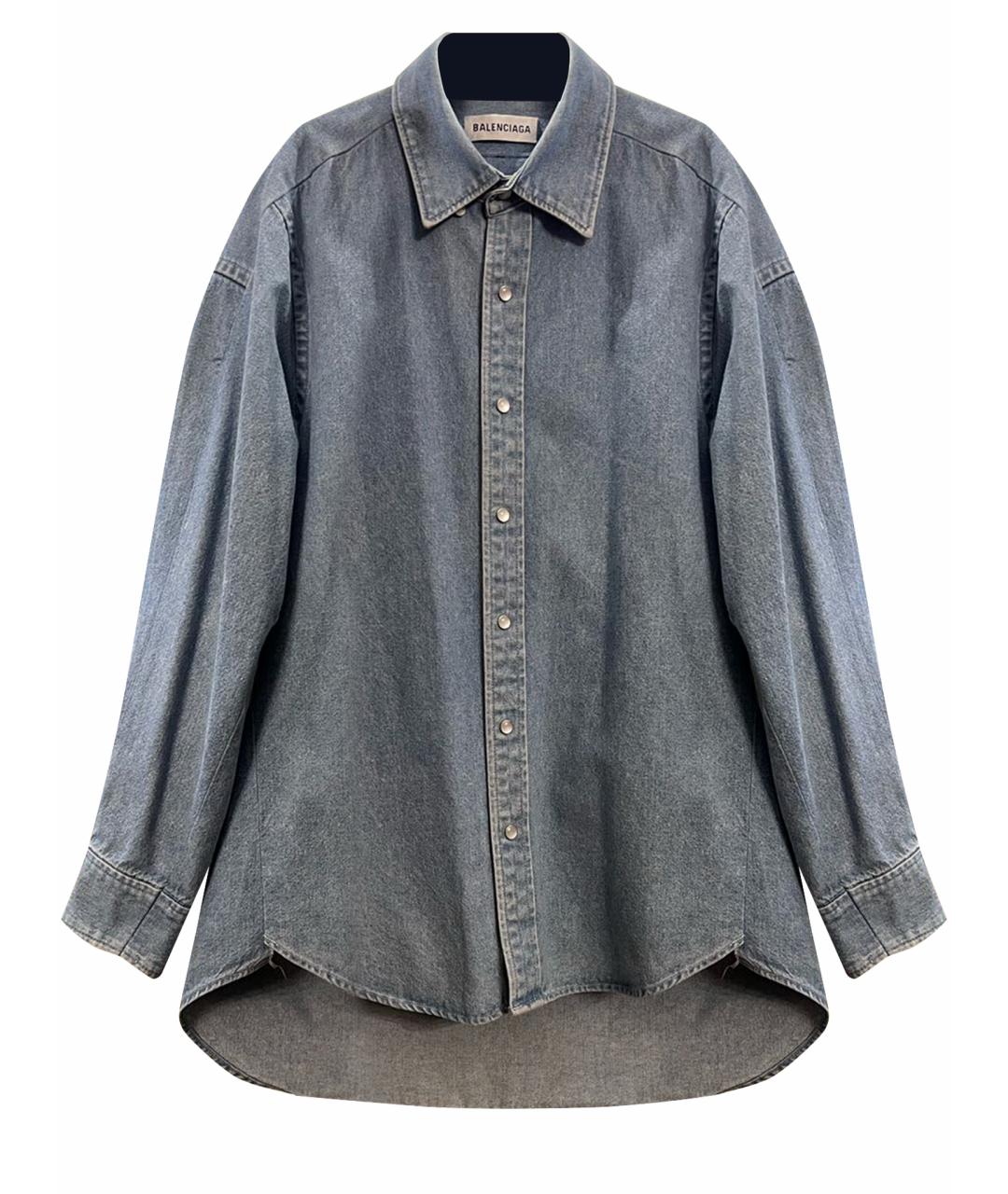 BALENCIAGA Голубая деним рубашка, фото 1