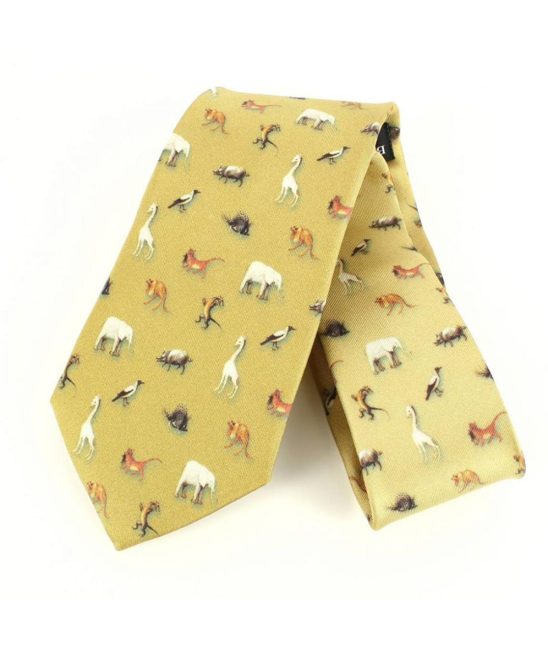 VALENTINO Желтый шелковый галстук, фото 5