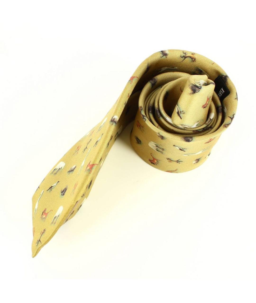 VALENTINO Желтый шелковый галстук, фото 3