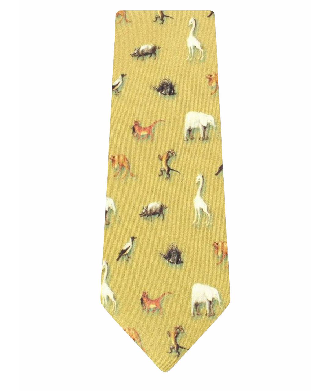 VALENTINO Желтый шелковый галстук, фото 1