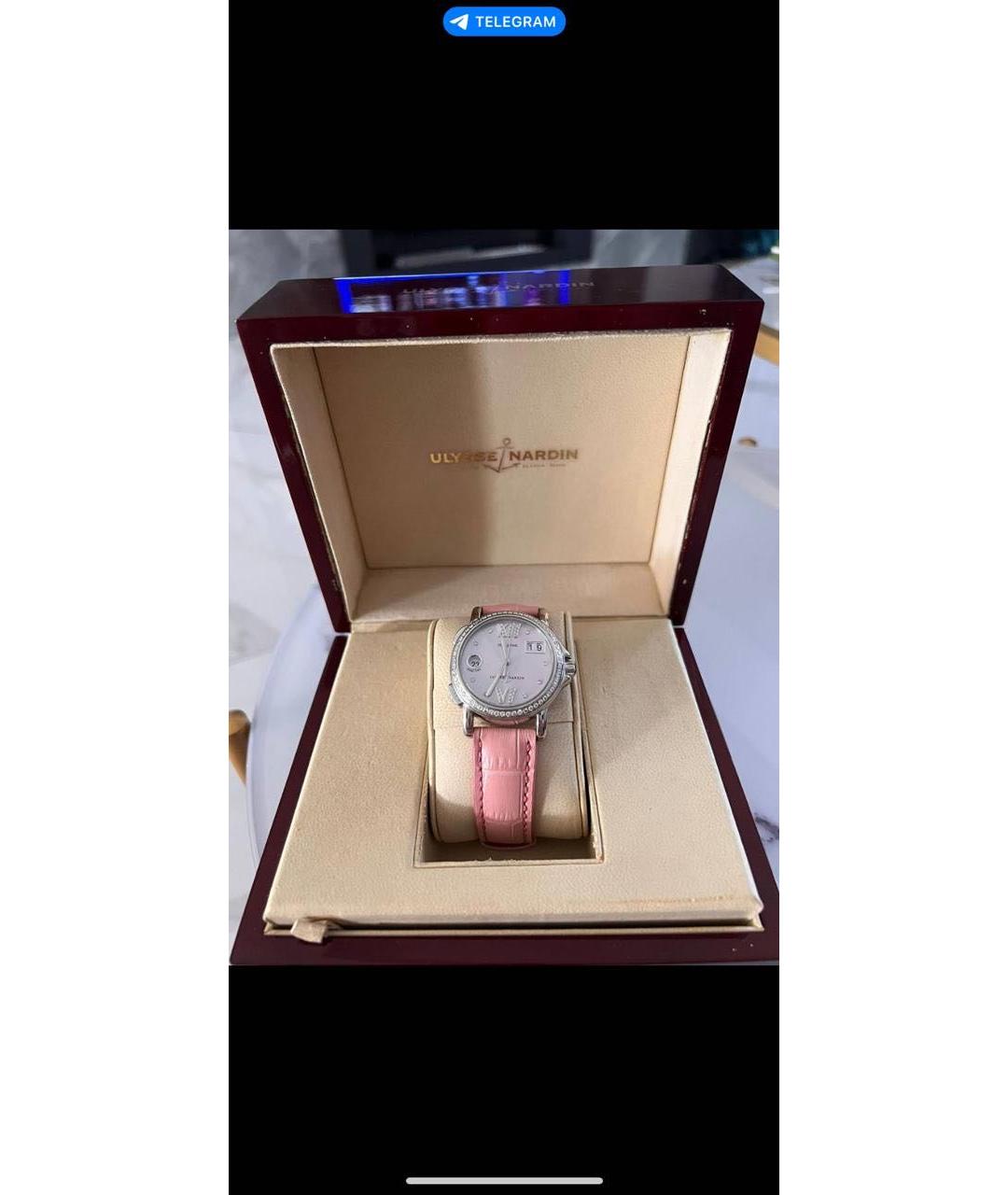 Ulysse Nardin Розовые металлические часы, фото 5