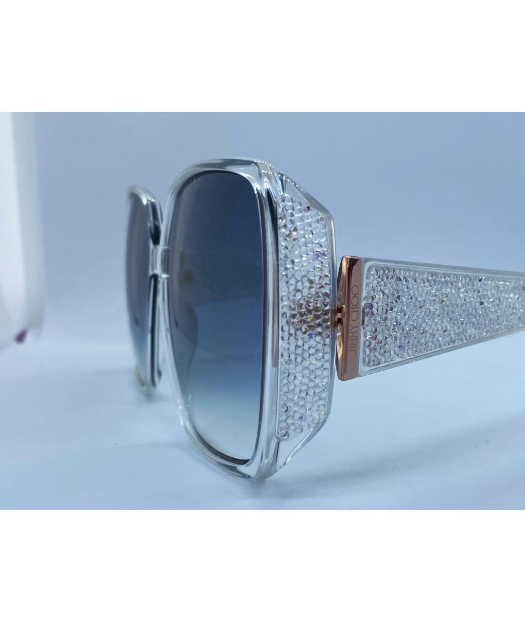 JIMMY CHOO Серебряные пластиковые солнцезащитные очки, фото 3