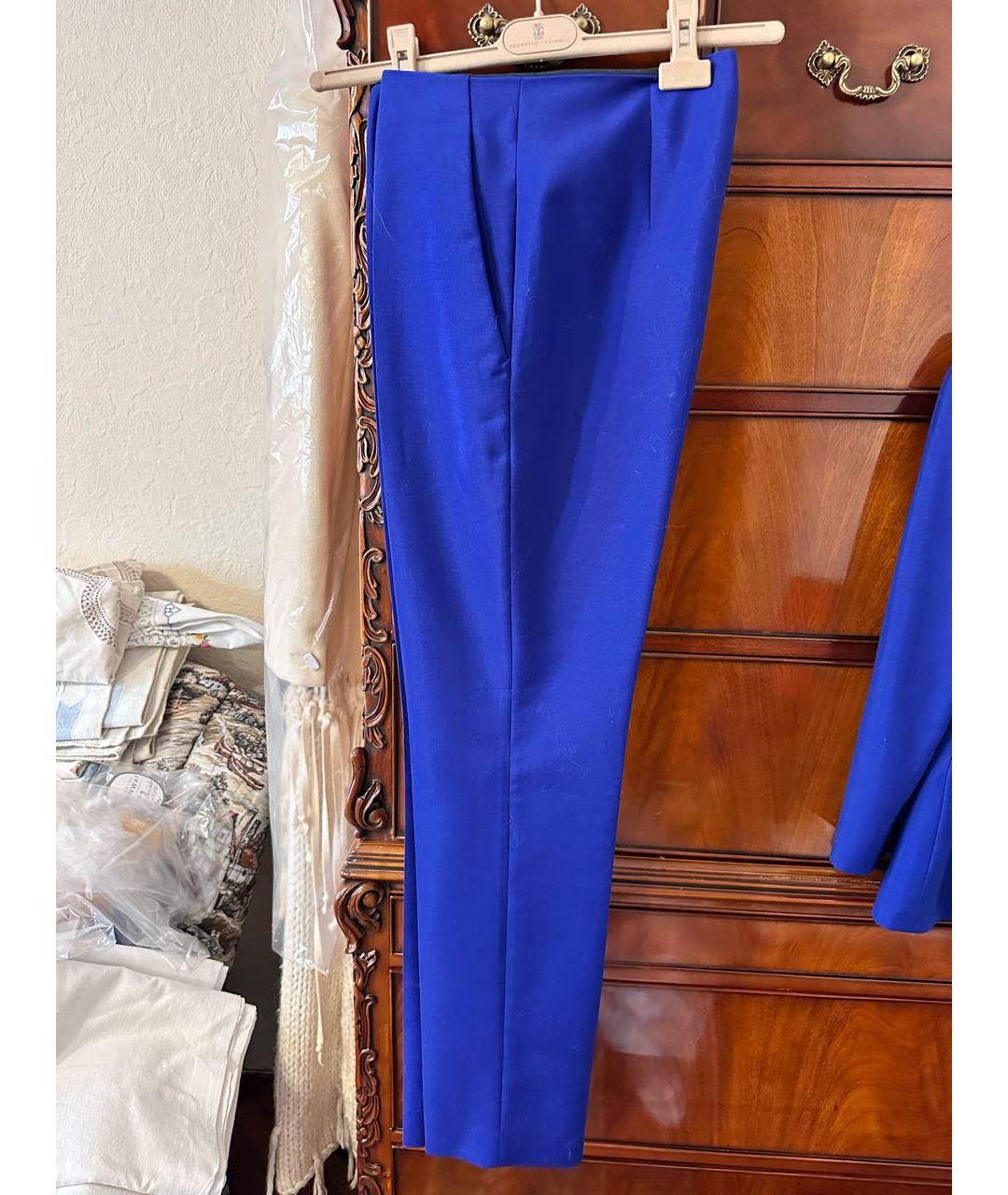 CHRISTIAN DIOR PRE-OWNED Синий шерстяной костюм с брюками, фото 5