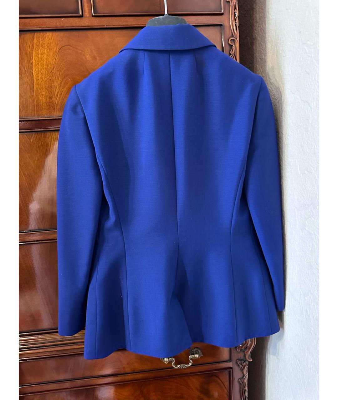 CHRISTIAN DIOR PRE-OWNED Синий шерстяной костюм с брюками, фото 4