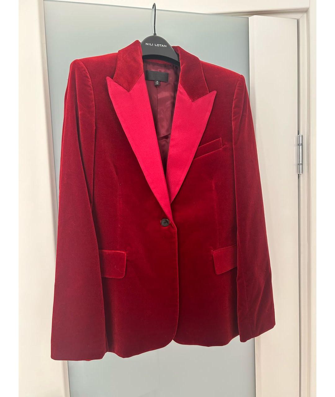 NILI LOTAN Красный хлопковый жакет/пиджак, фото 5