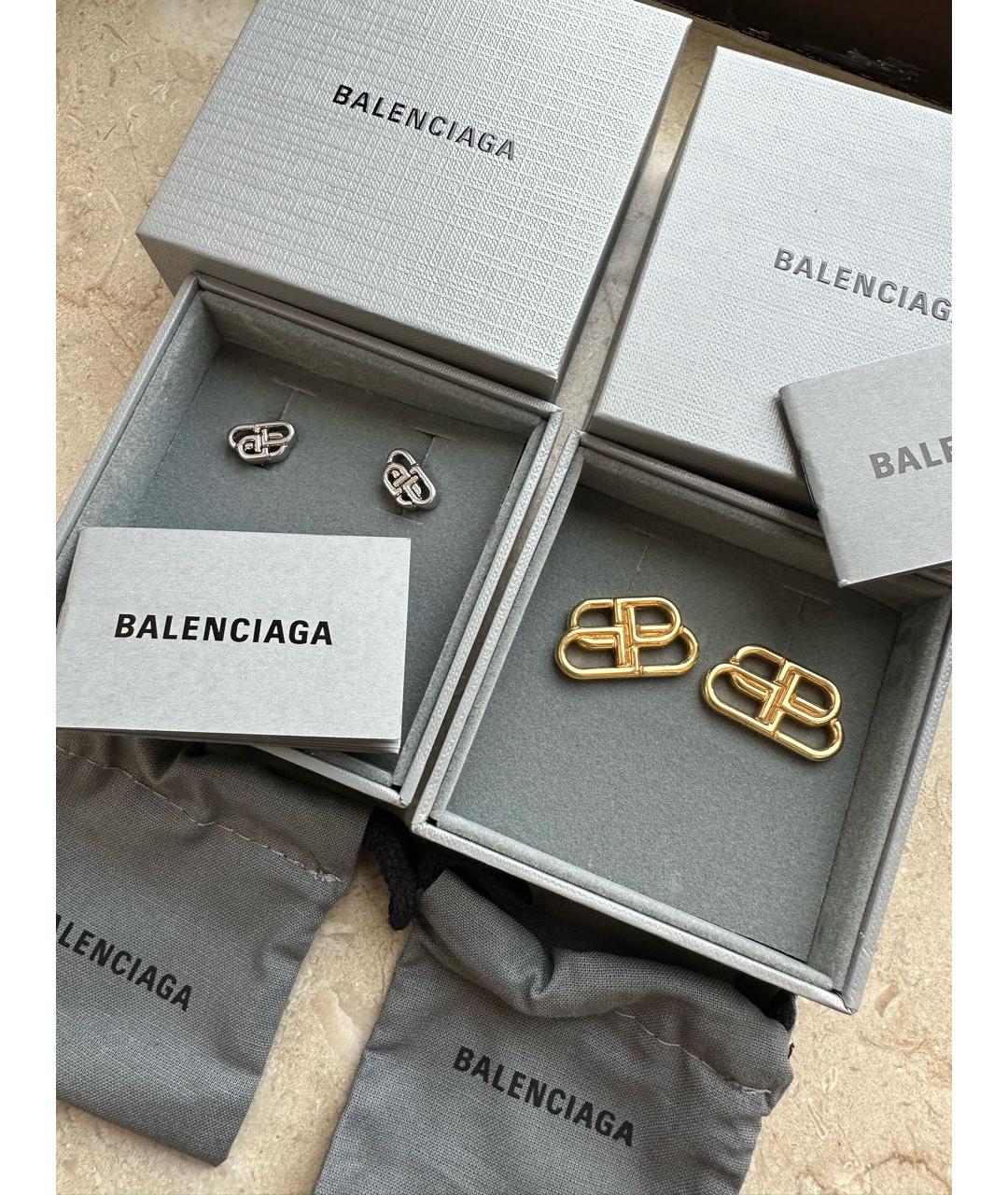 BALENCIAGA Золотые металлические серьги, фото 5