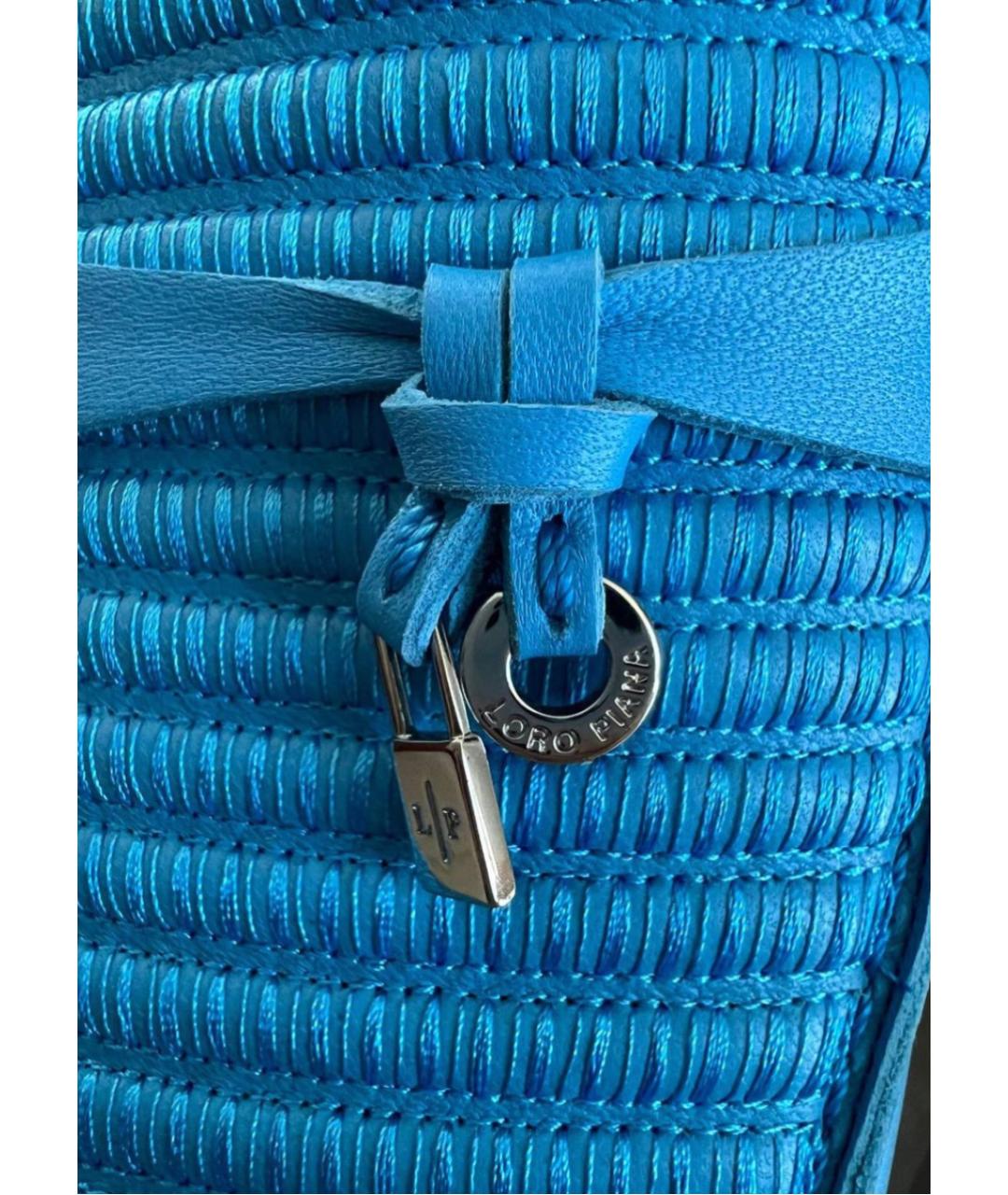 LORO PIANA Синие кожаные мюли, фото 4