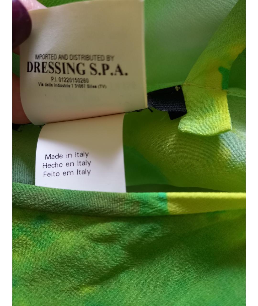 PLEIN SUD JEANIUS Зеленая шелковая блузы, фото 6
