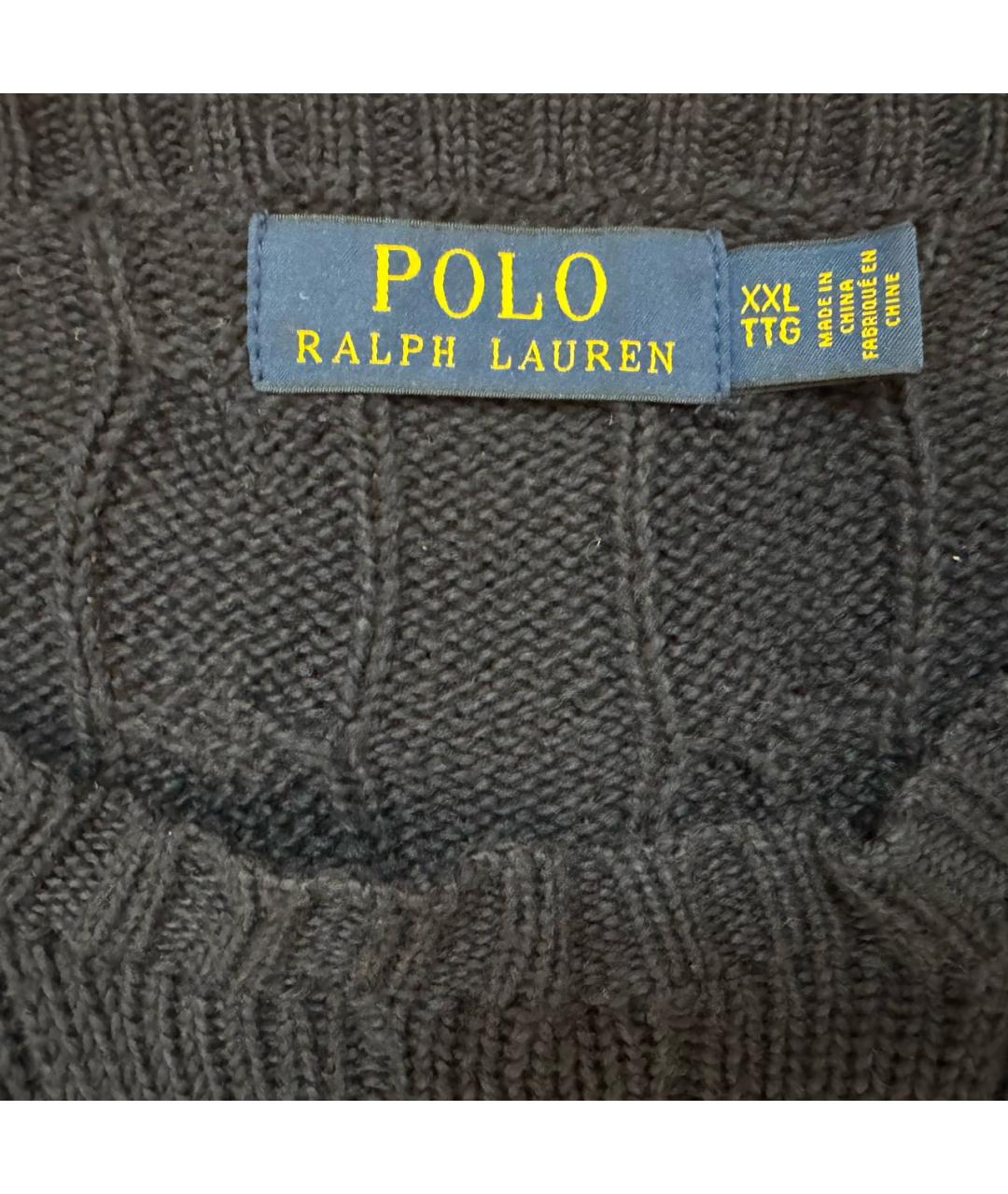 POLO RALPH LAUREN Темно-синий хлопковый джемпер / свитер, фото 4