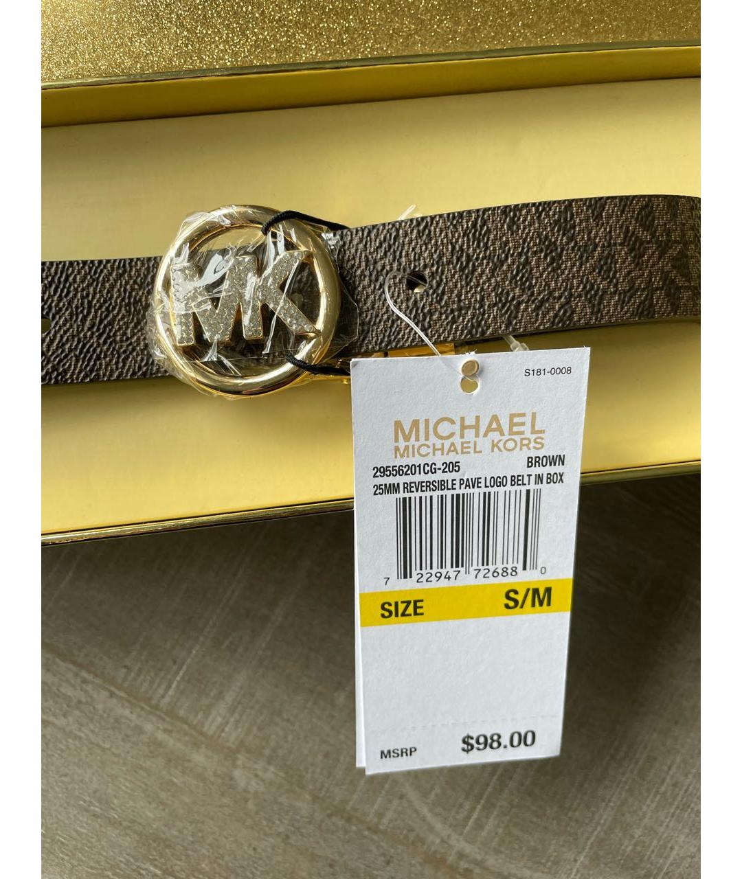 MICHAEL MICHAEL KORS Коричневый ремень из искусственной кожи, фото 2